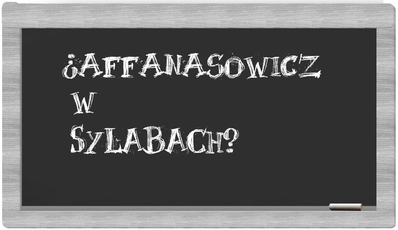 Affanasowicz in syllables