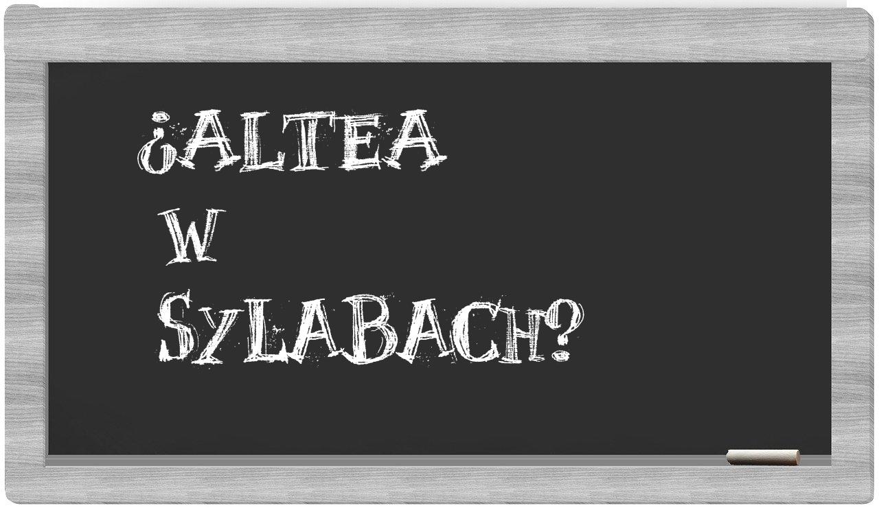 Altea in syllables