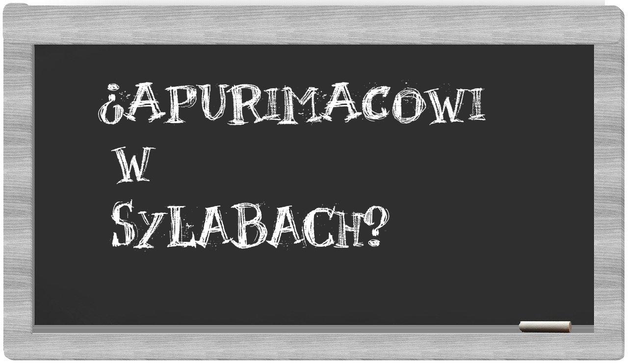 Apurimacowi in syllables