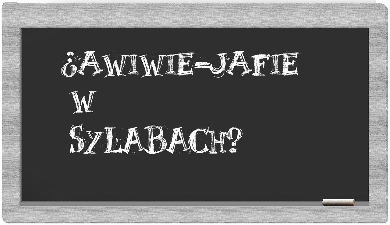 Awiwie-Jafie in syllables