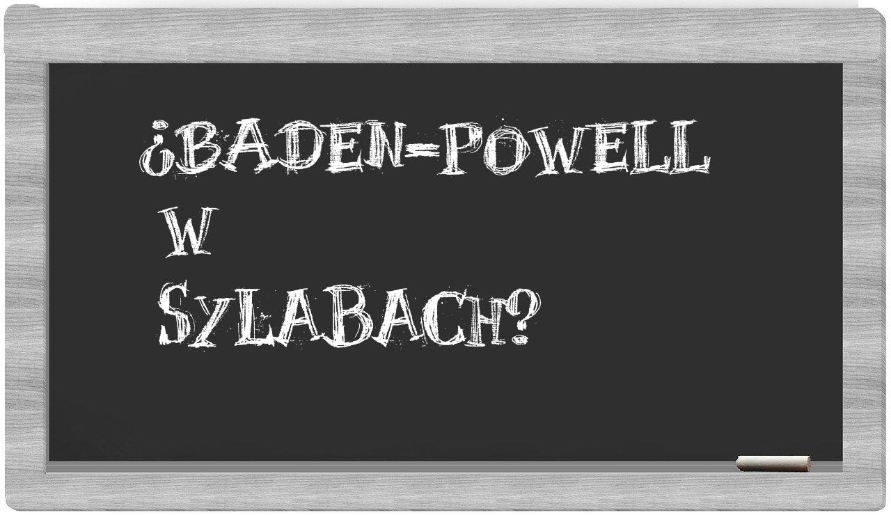Baden-Powell in syllables