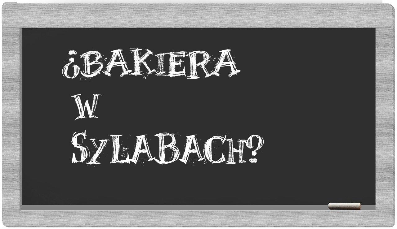 Bakiera in syllables