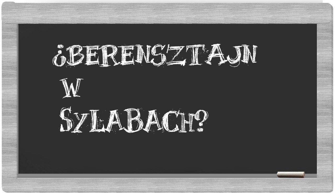 Berensztajn in syllables