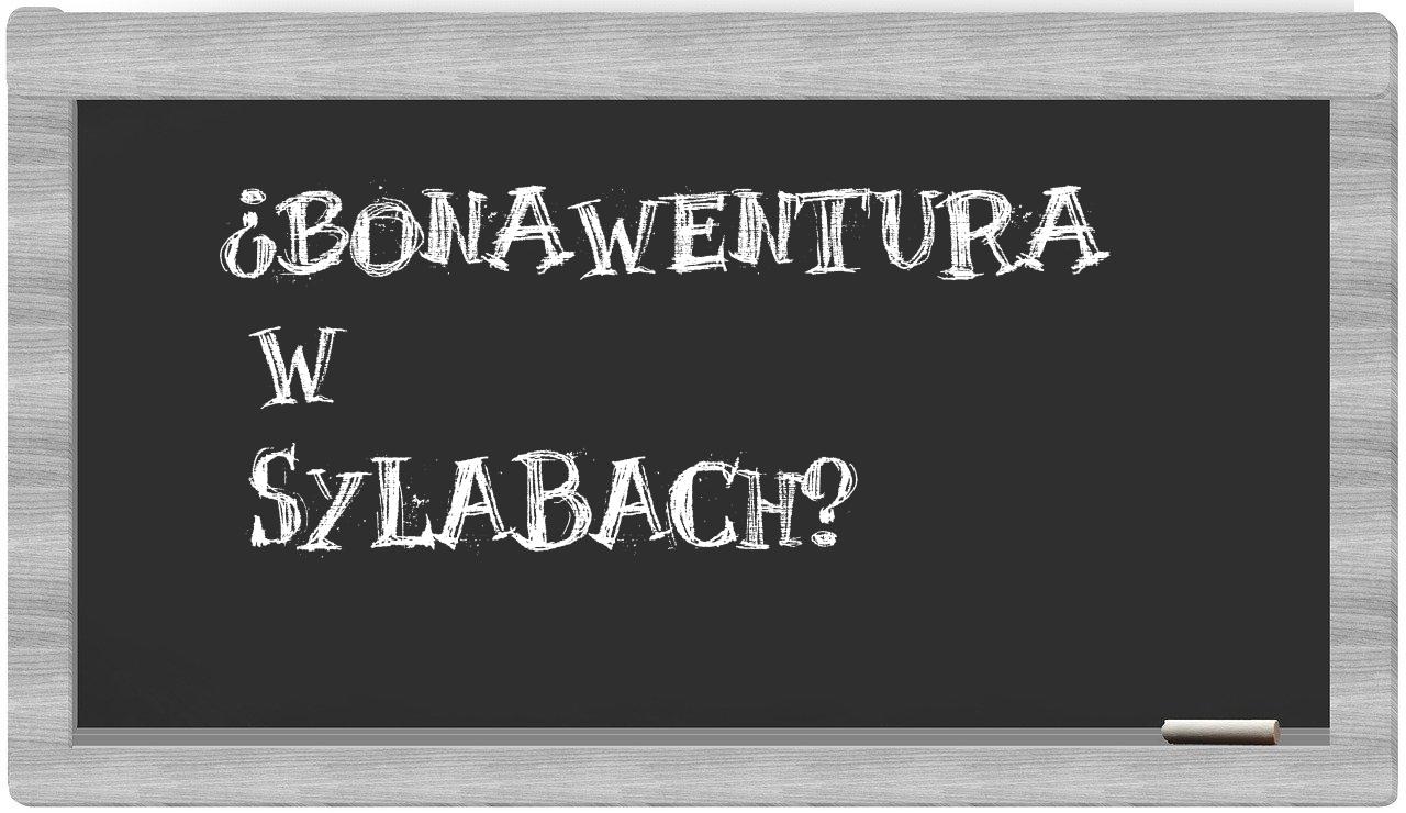 Bonawentura in syllables
