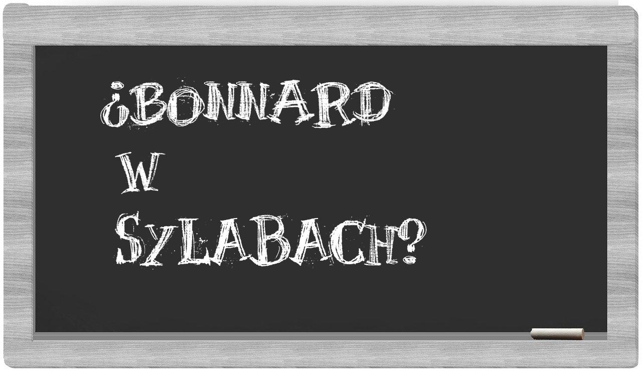 Bonnard in syllables