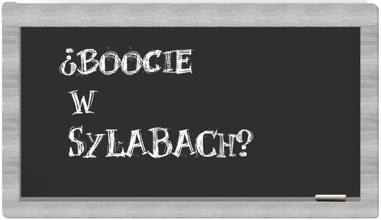 Boocie in syllables