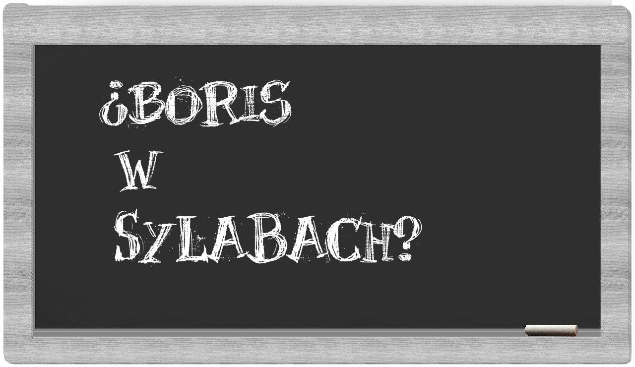 Boris in syllables