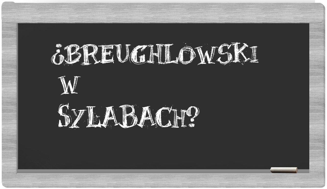 Breughlowski in syllables