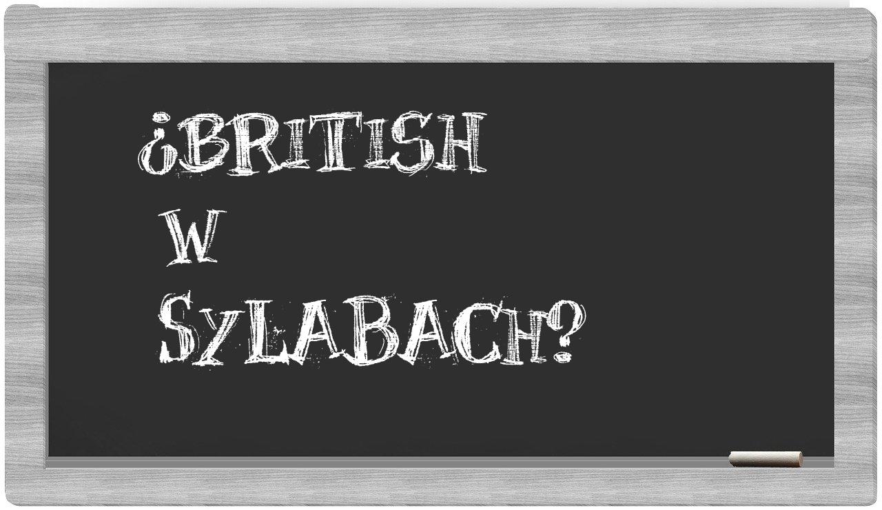 British in syllables