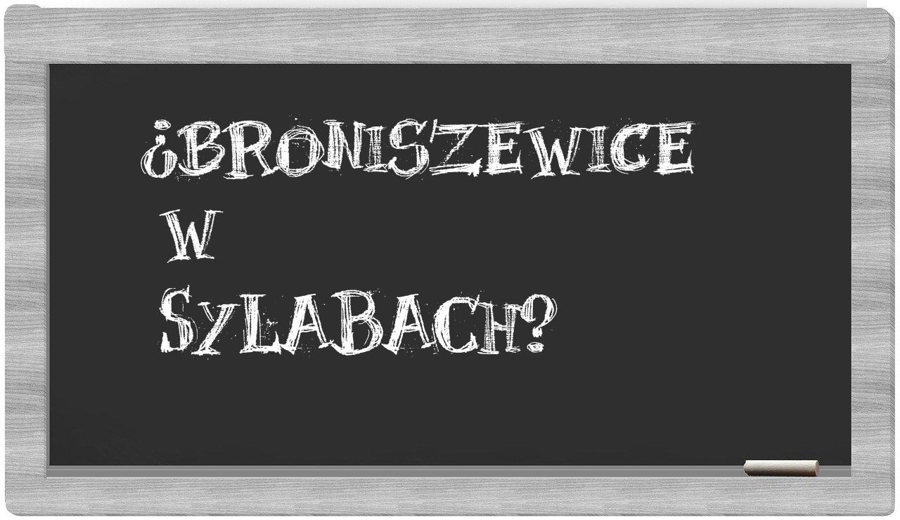 Broniszewice in syllables