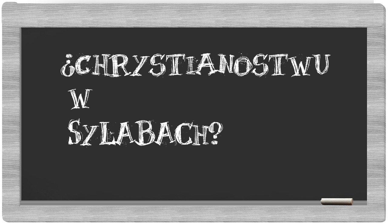 Chrystianostwu in syllables