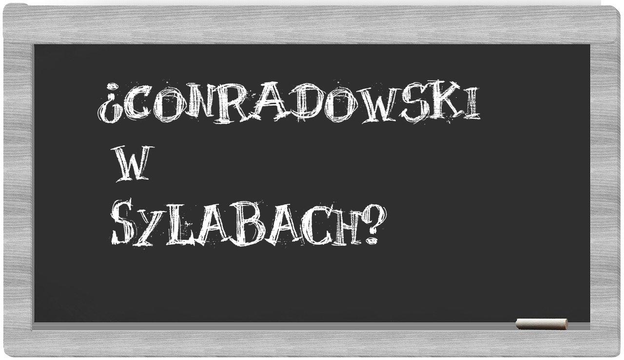 Conradowski in syllables