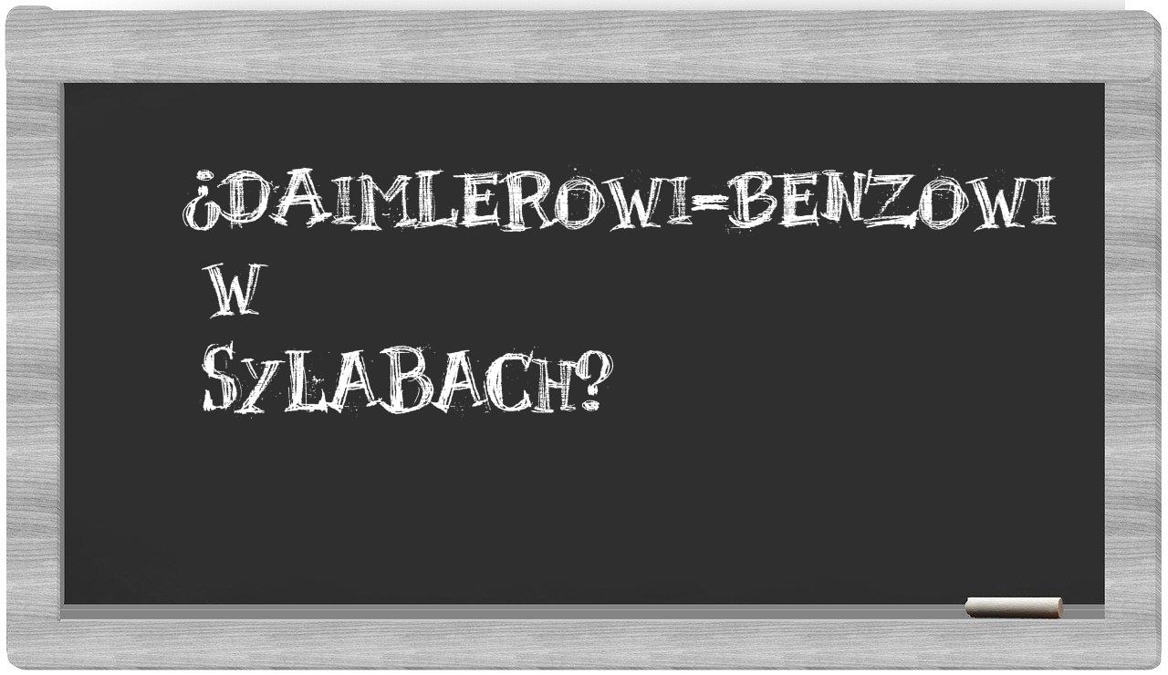 Daimlerowi-Benzowi in syllables