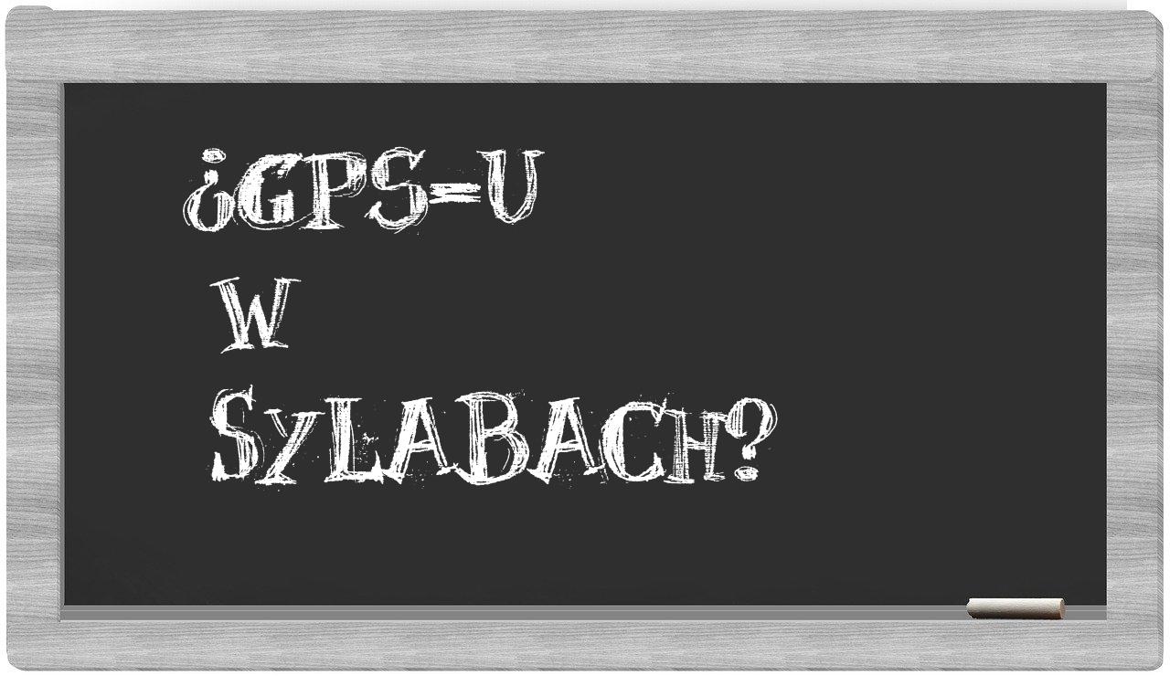 GPS-u in syllables
