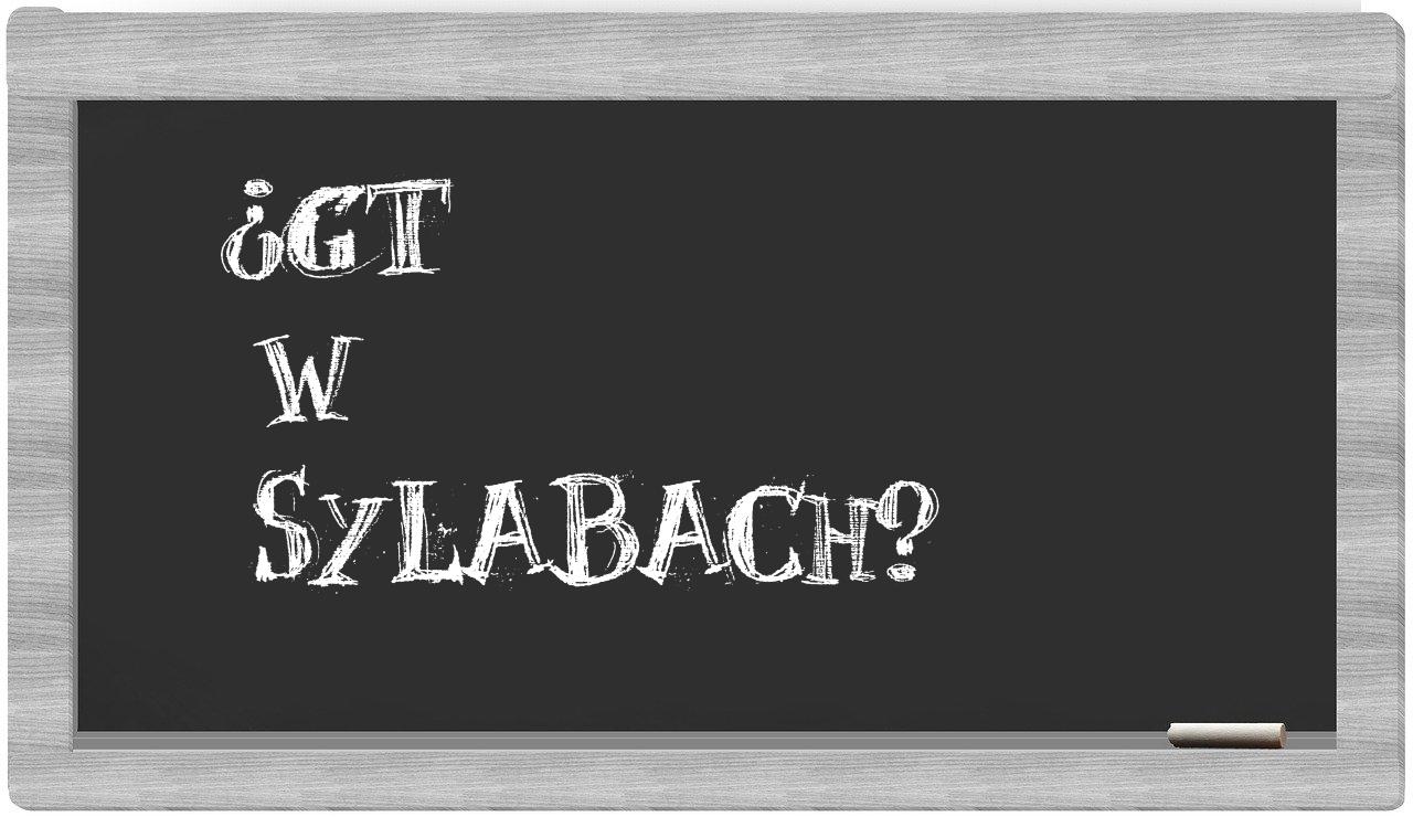 GT in syllables