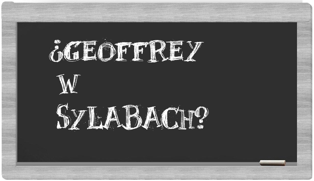Geoffrey in syllables