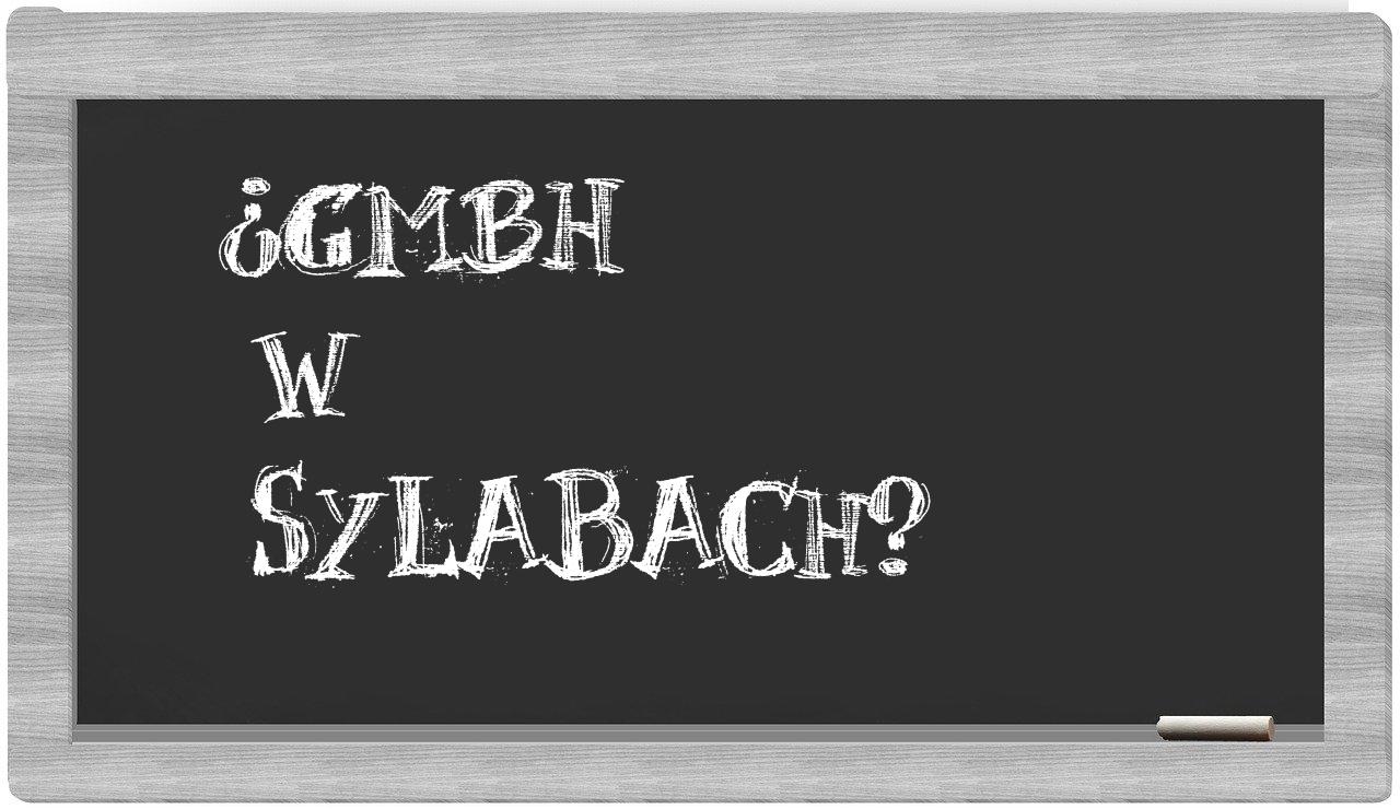 GmbH in syllables