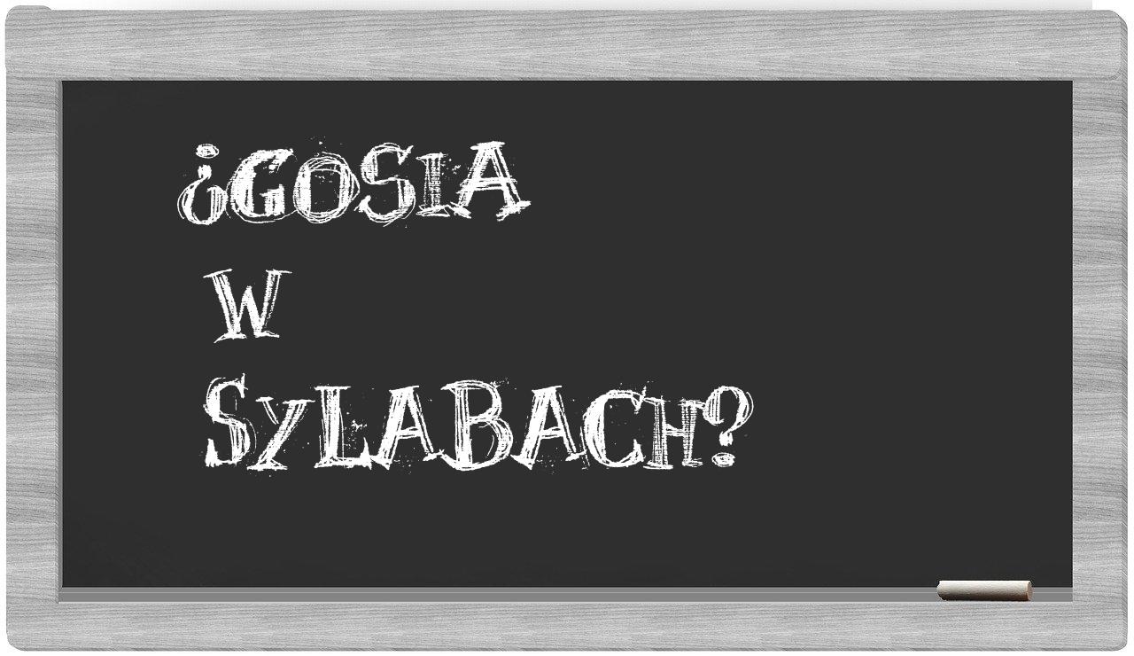 Gosia in syllables