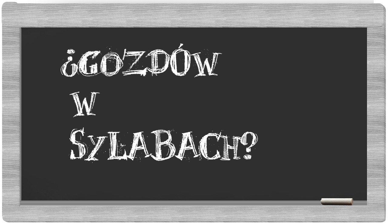 Gozdów in syllables