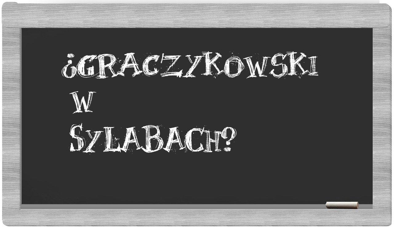 Graczykowski in syllables