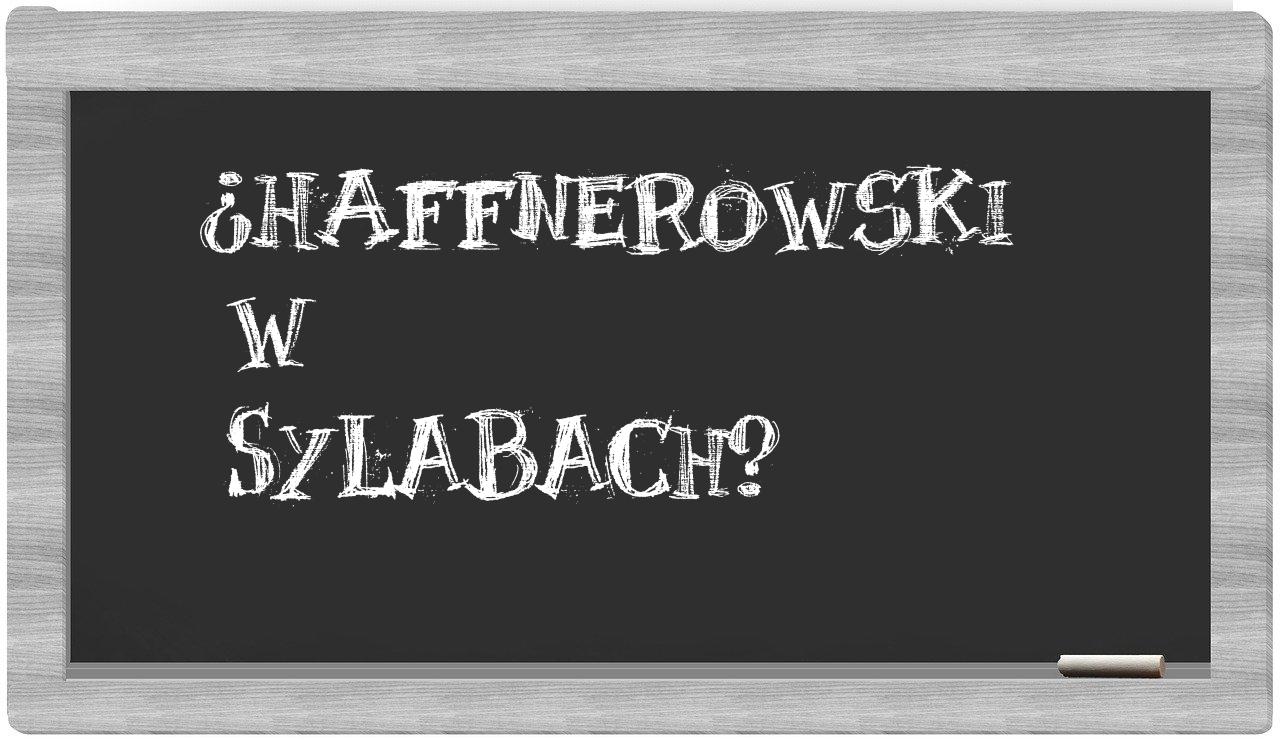 Haffnerowski in syllables