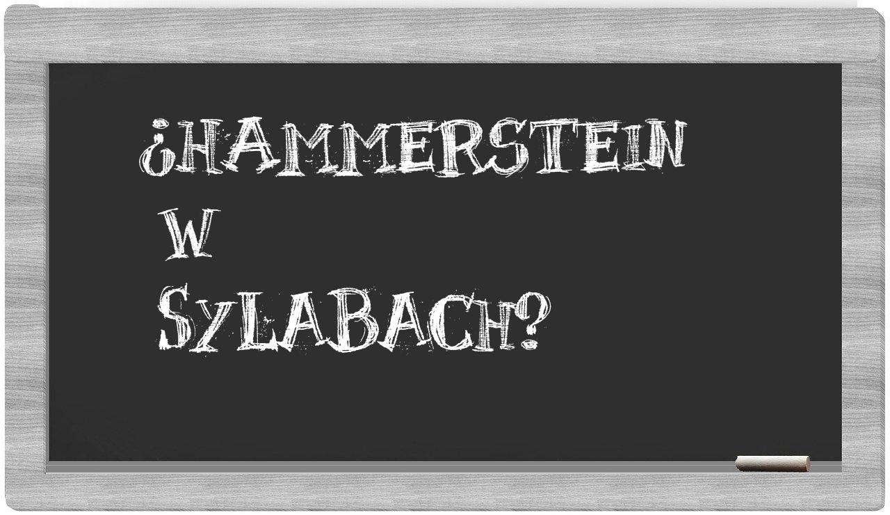 Hammerstein in syllables