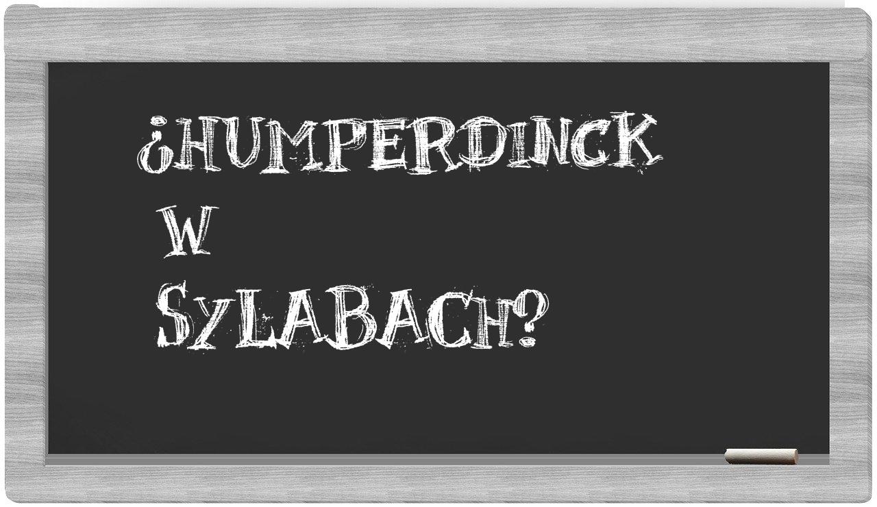 Humperdinck in syllables