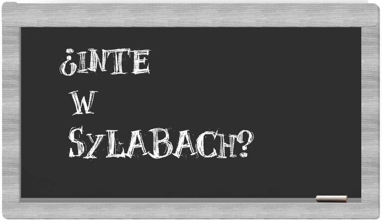 INTE in syllables