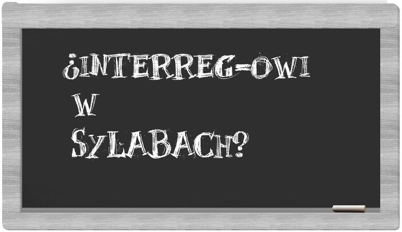 INTERREG-owi in syllables
