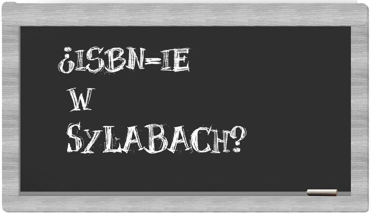 ISBN-ie in syllables