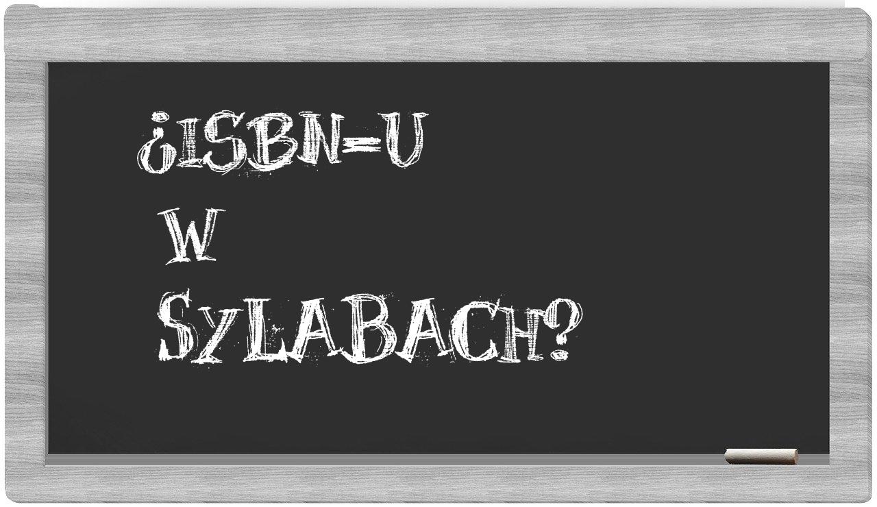ISBN-u in syllables
