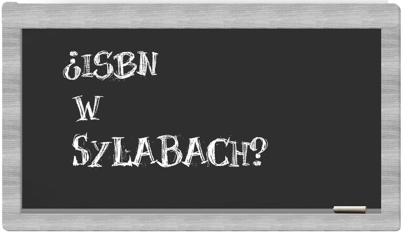 ISBN in syllables