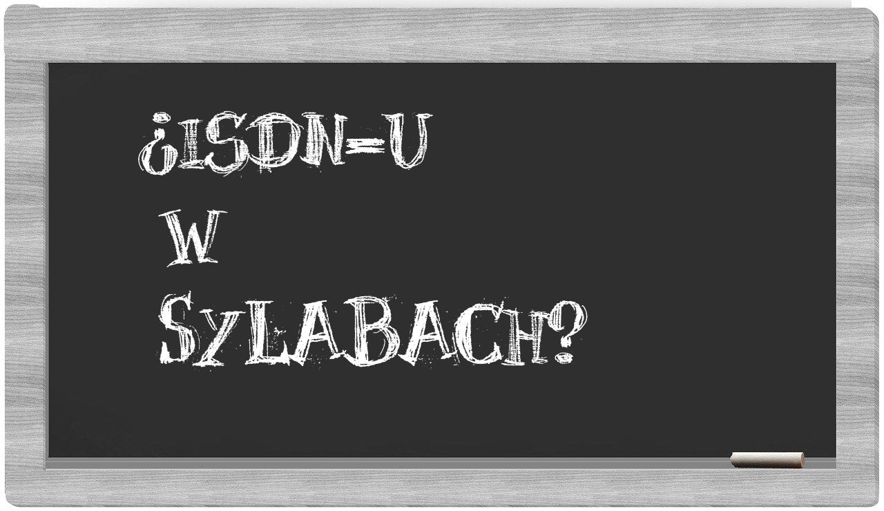 ISDN-u in syllables