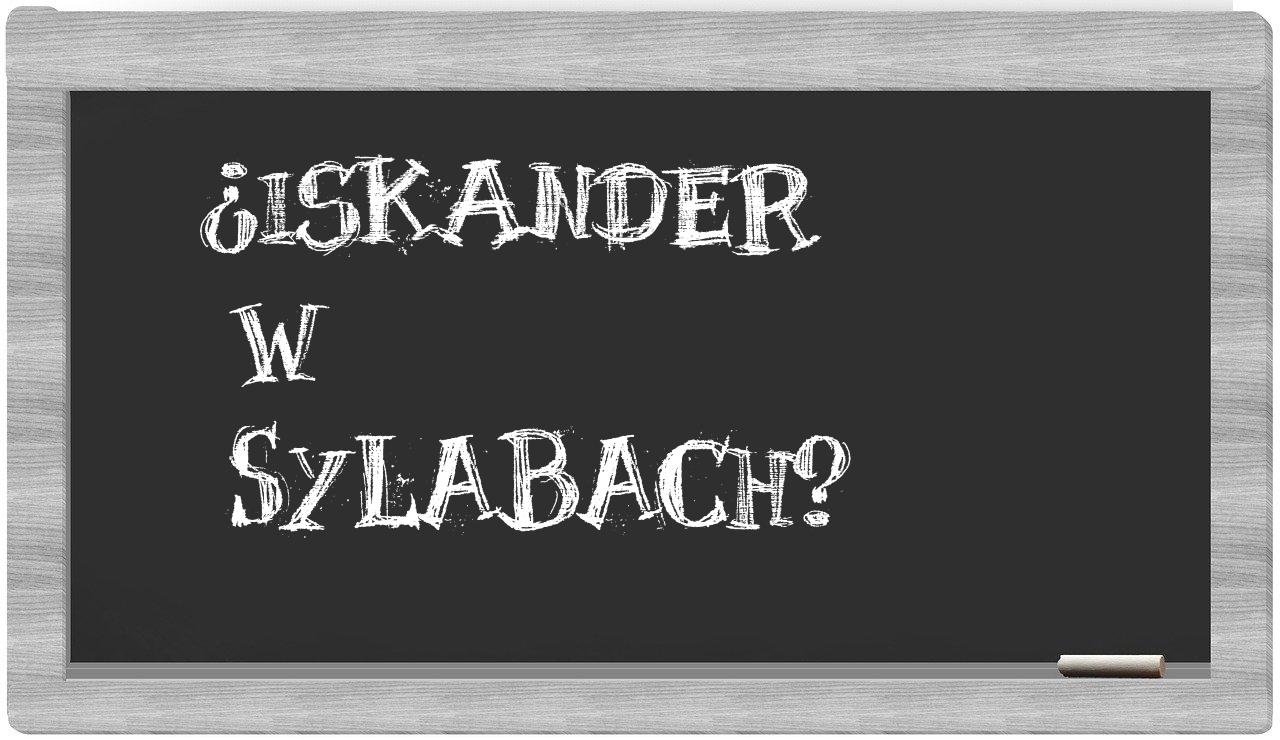 Iskander in syllables