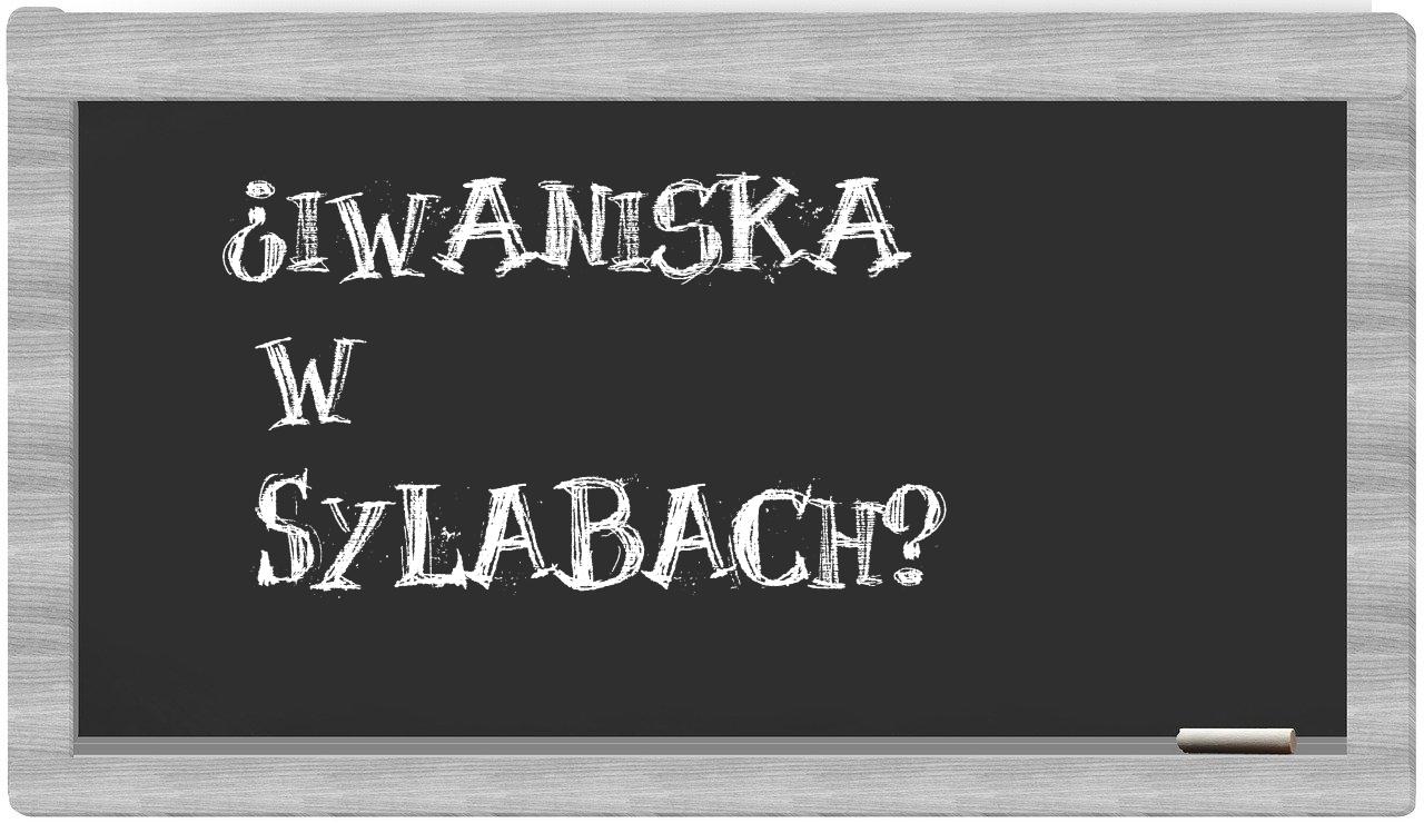 Iwaniska in syllables