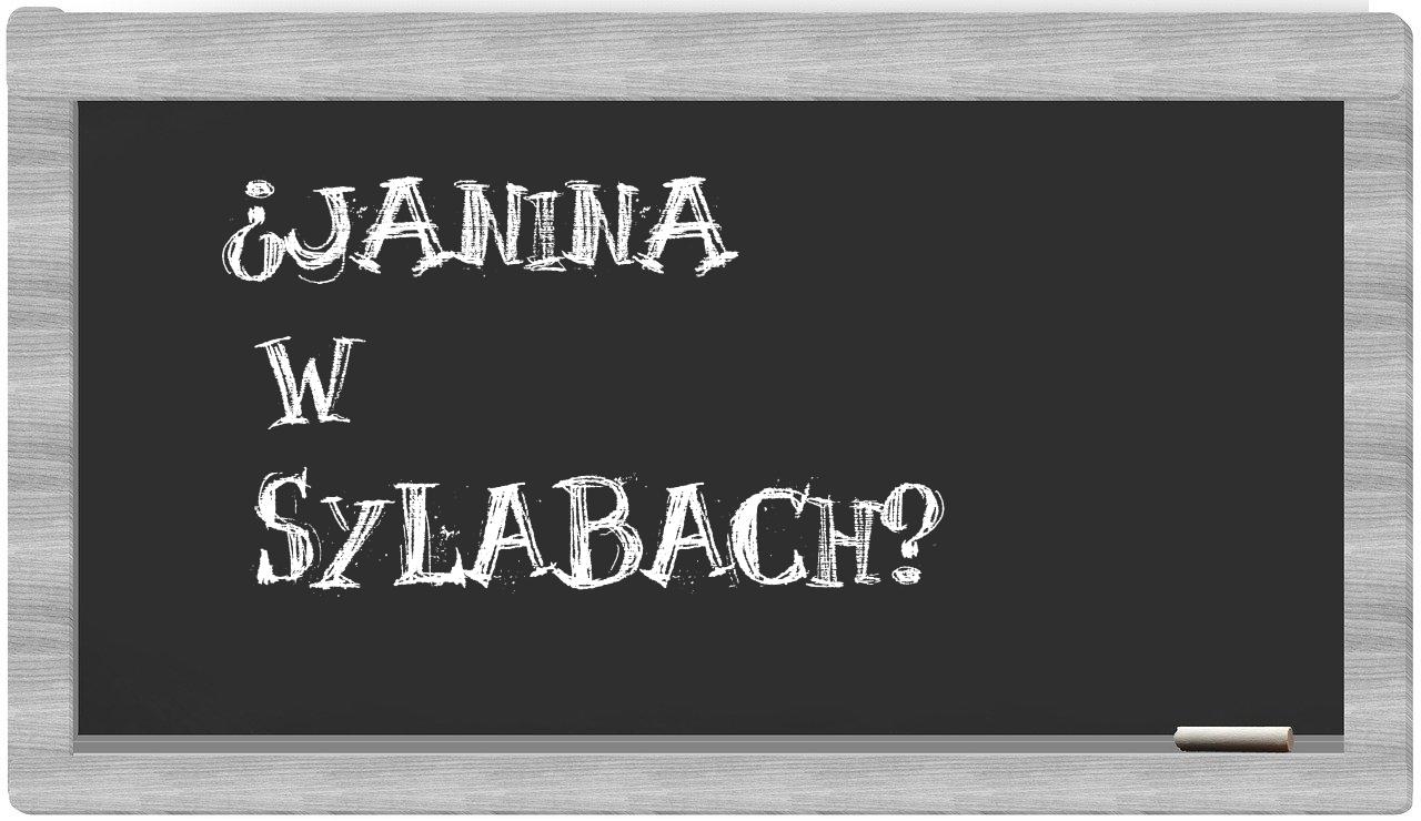 Janina in syllables