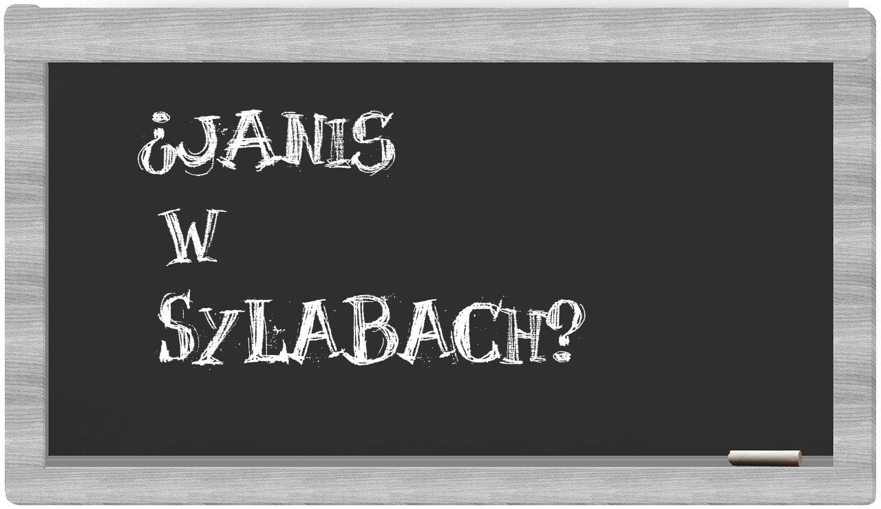 Janis in syllables