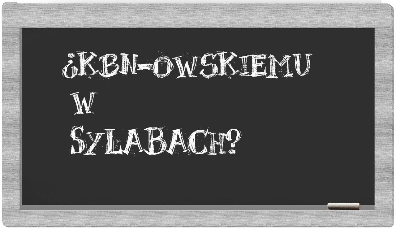 KBN-owskiemu in syllables