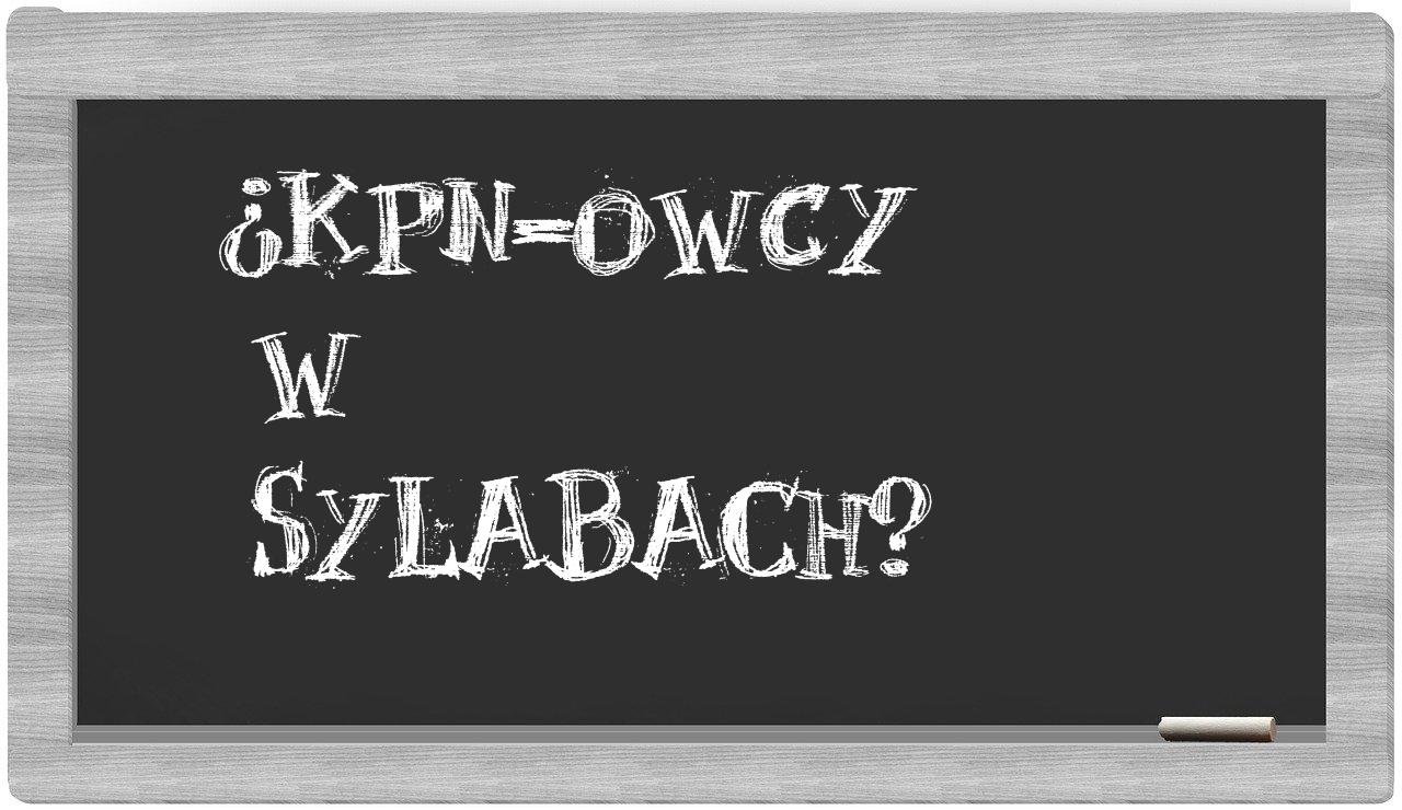 KPN-owcy in syllables