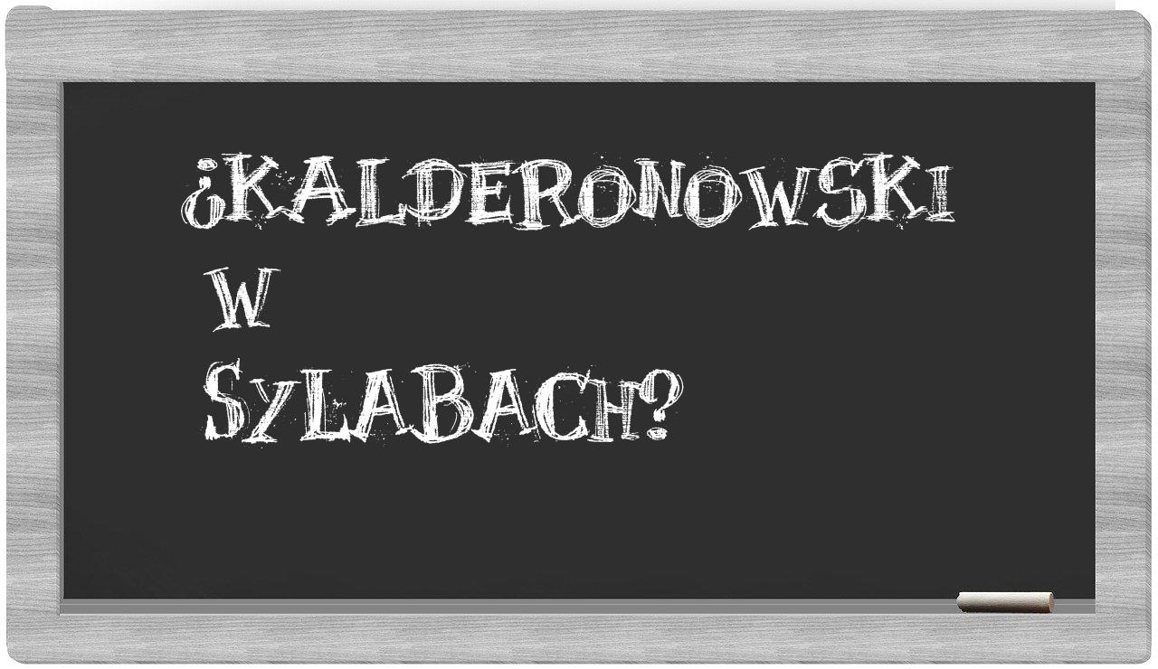 Kalderonowski in syllables