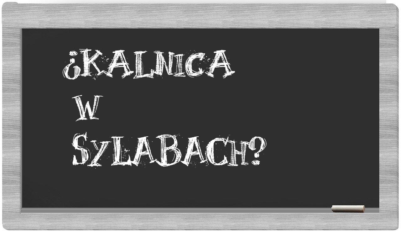 Kalnica in syllables