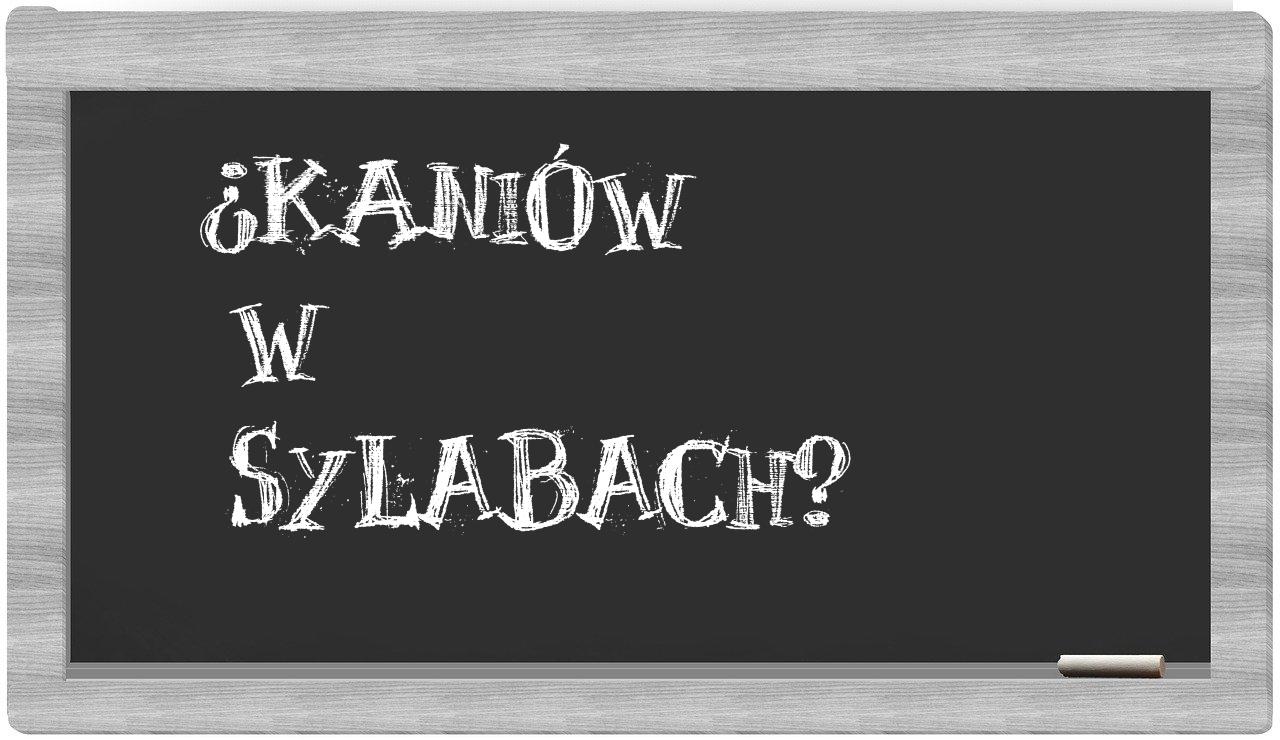 Kaniów in syllables