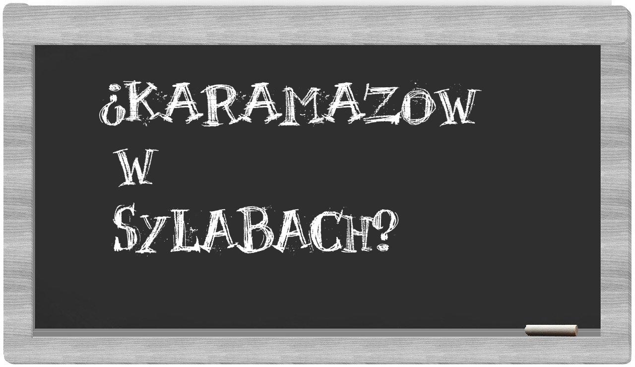 Karamazow in syllables
