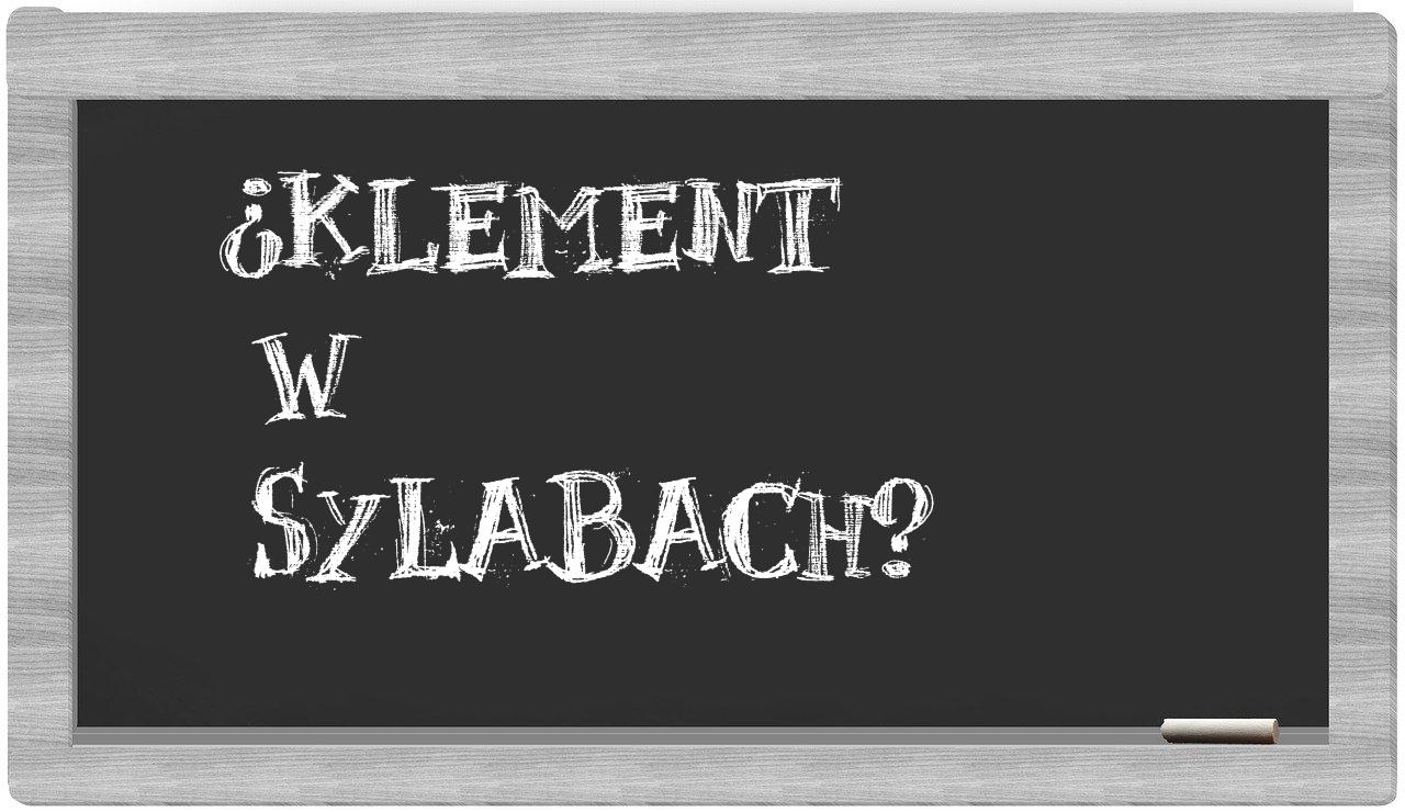 Klement in syllables