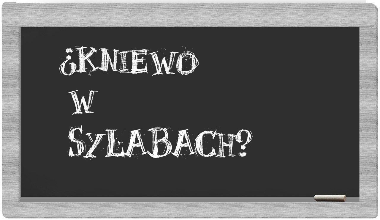 Kniewo in syllables
