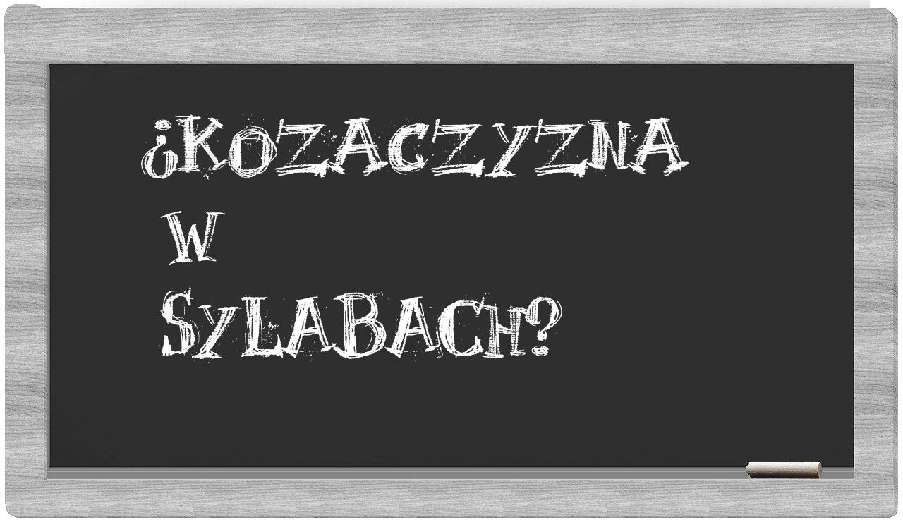 Kozaczyzna in syllables
