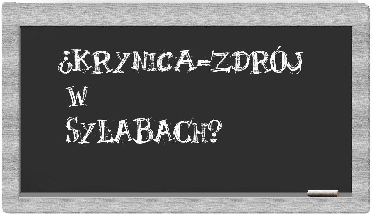 Krynica-Zdrój in syllables