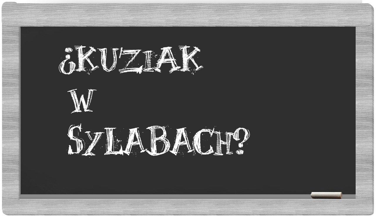 Kuziak in syllables