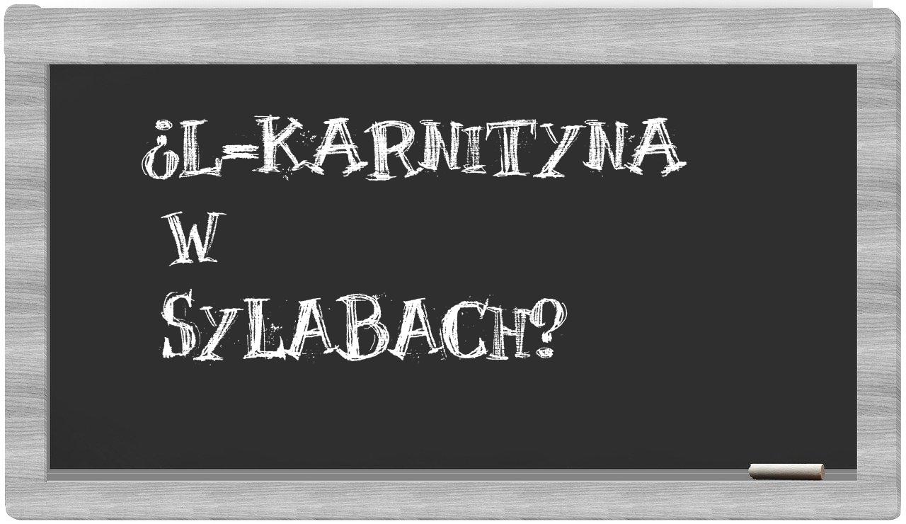 L-karnityna in syllables