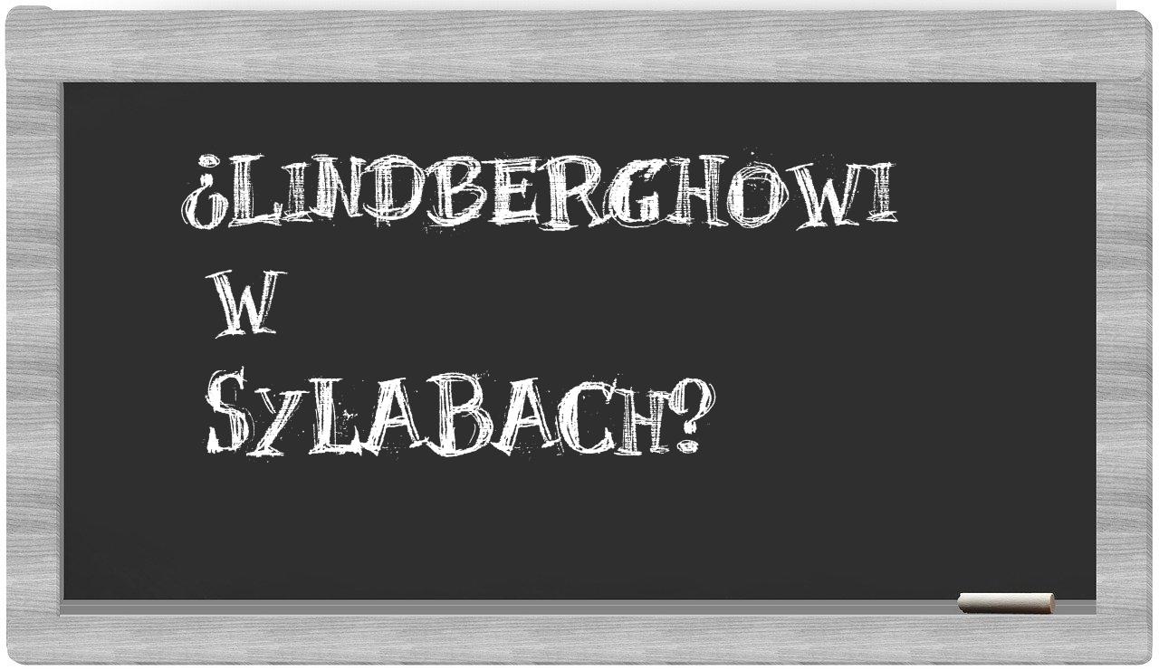 Lindberghowi in syllables
